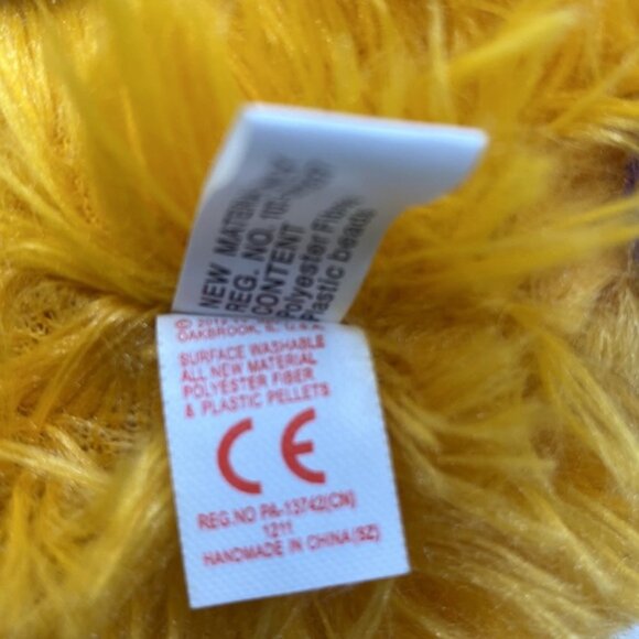 Ty Rufus Monstaz Yellow Orange Purple Shaggy Furry Plush Stuffed Animal 5” - Picture 8 of 9